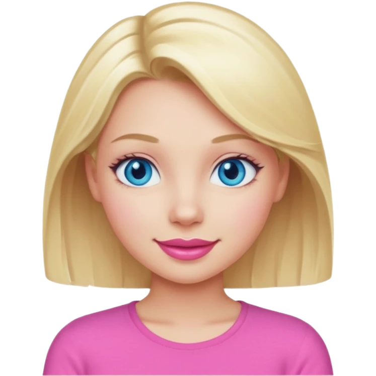 blonde girl blue eyes big pink lips bimbo pink top diva emoji