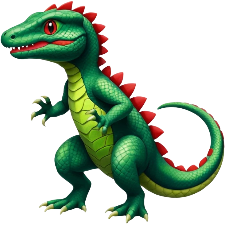 Salandit-Treecko-Kecleon-Fakémon-Pokémon-hybrid-creature (full body)  emoji