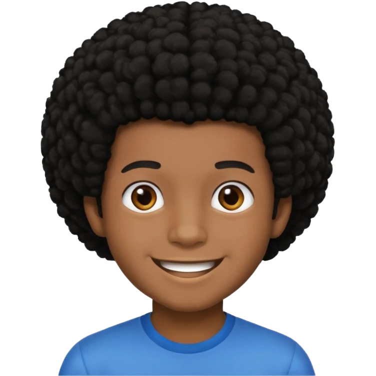 boy with black afro hair and black skin emoji