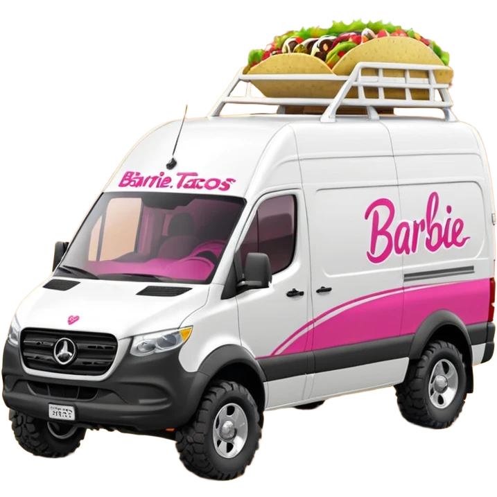 Barbie’s hot tacos Extended length Sprinter 4500 van high roof off road rally delivery truck capable of rock and desert racing  emoji