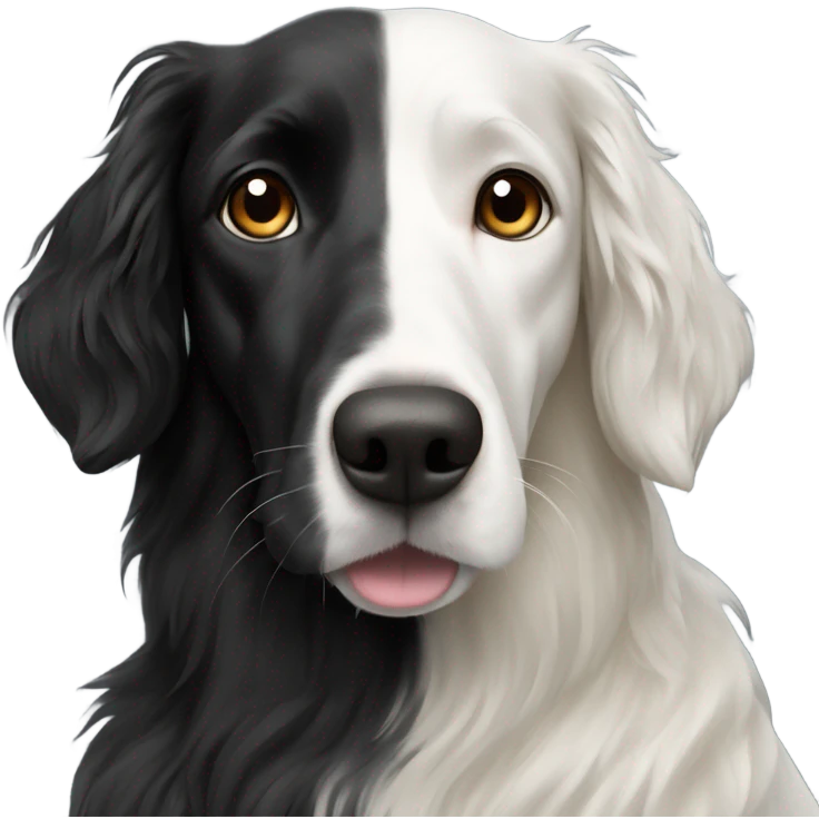 white borzoi dog and a black spaniel emoji