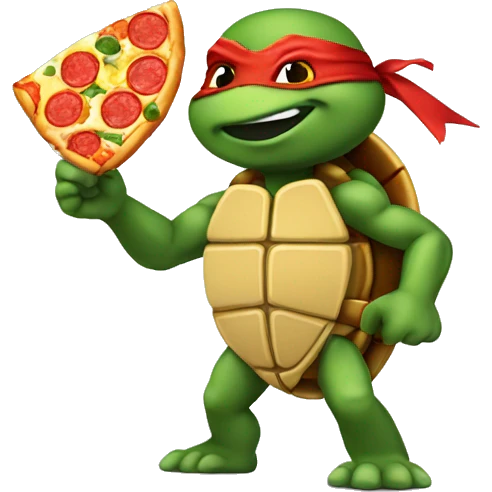 Ninja turtle with pizza emoji