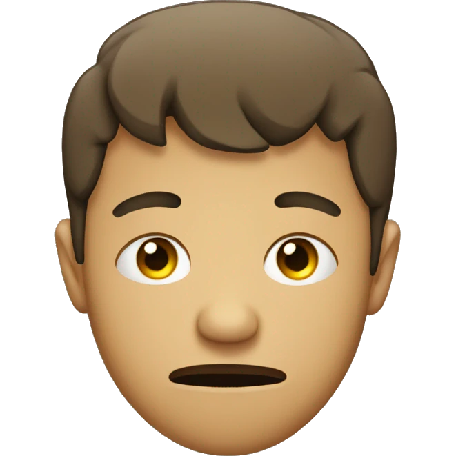very sad tired face with bag under his eyes, young male emoji