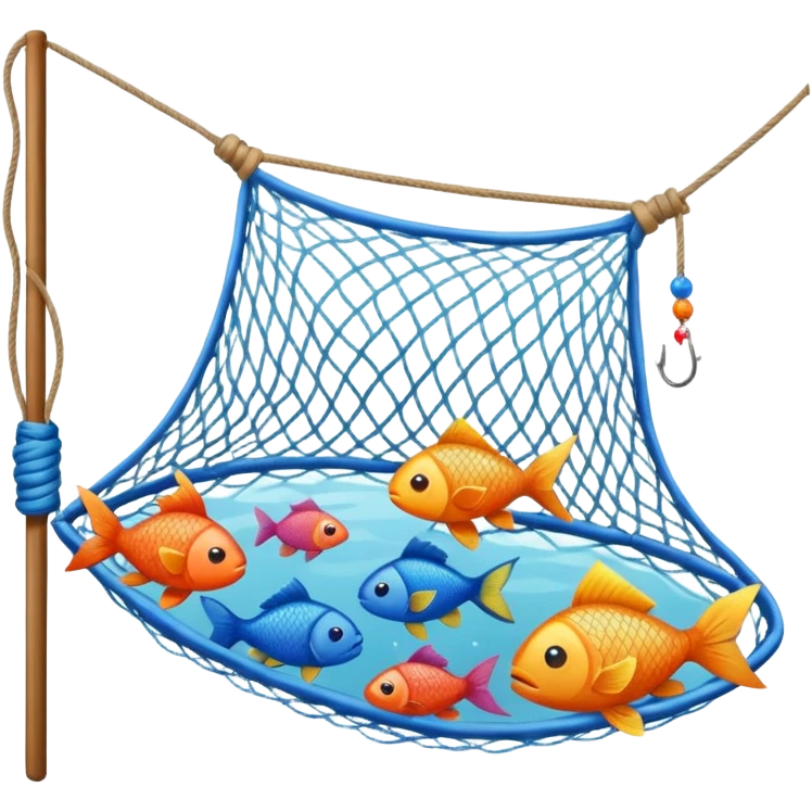 fishing net with fishes emoji