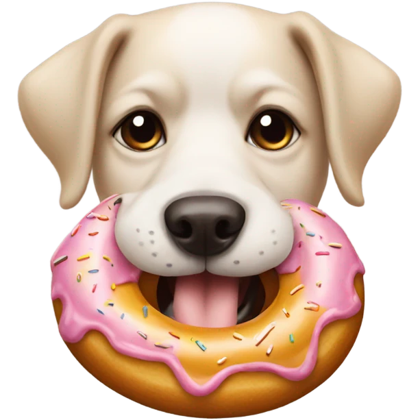 Dog with a donut emoji