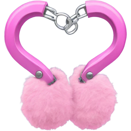 Fluffy pink handcuffs emoji