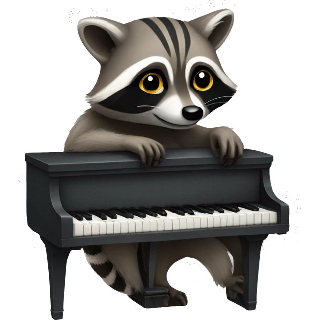 raccoon playing piano emoji