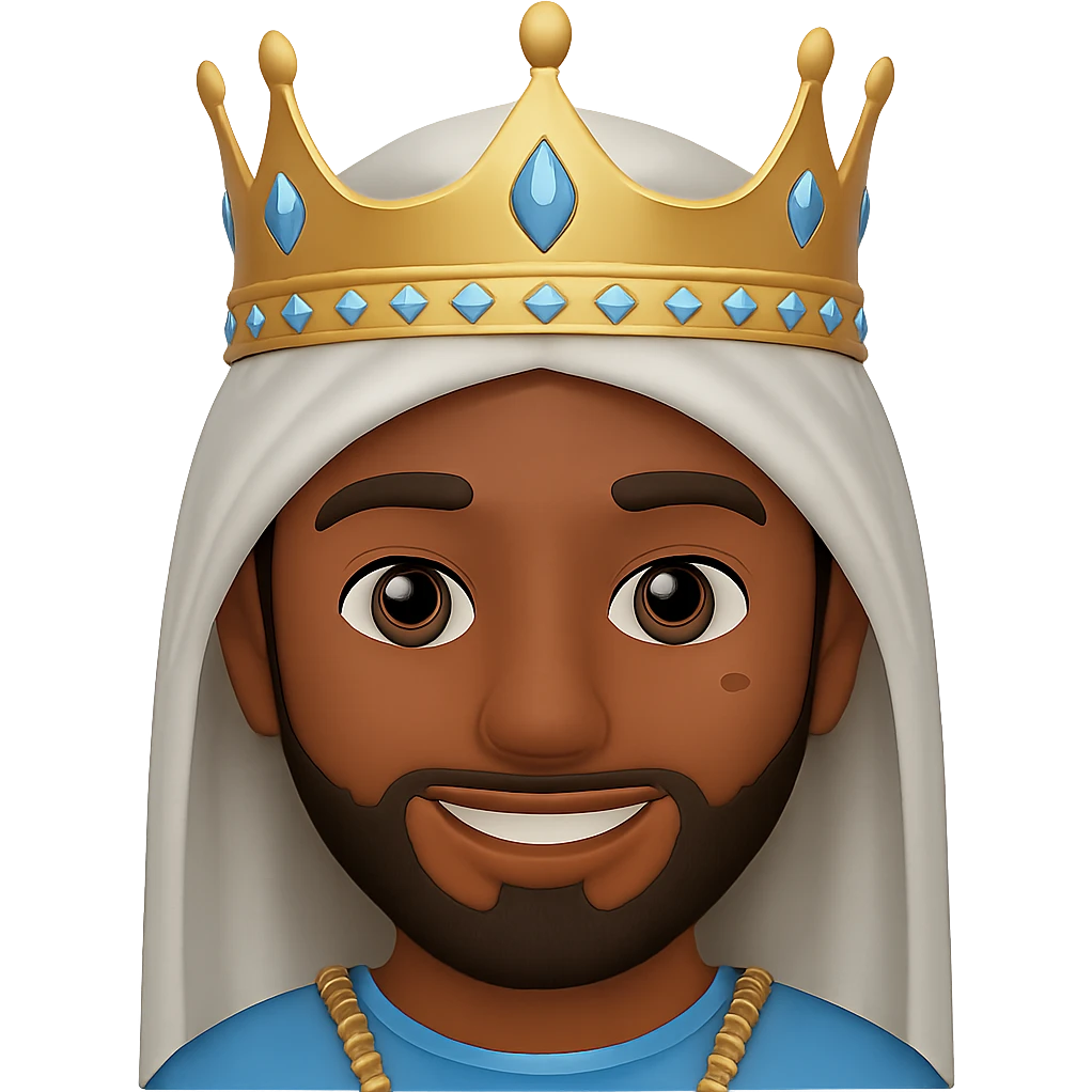 Make the man tanned, add a slight dark beard, and a mole on the left side of his face, with no background. Maintain the original style and details of the image. emoji