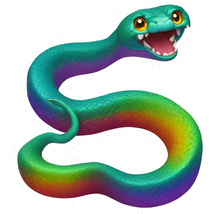 Rainbow coloured snake  emoji