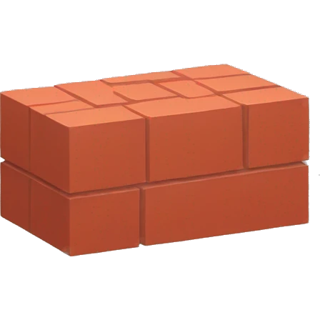 A single, red floating brick  emoji