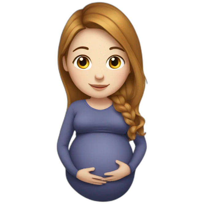 pregnant young woman white skin emoji