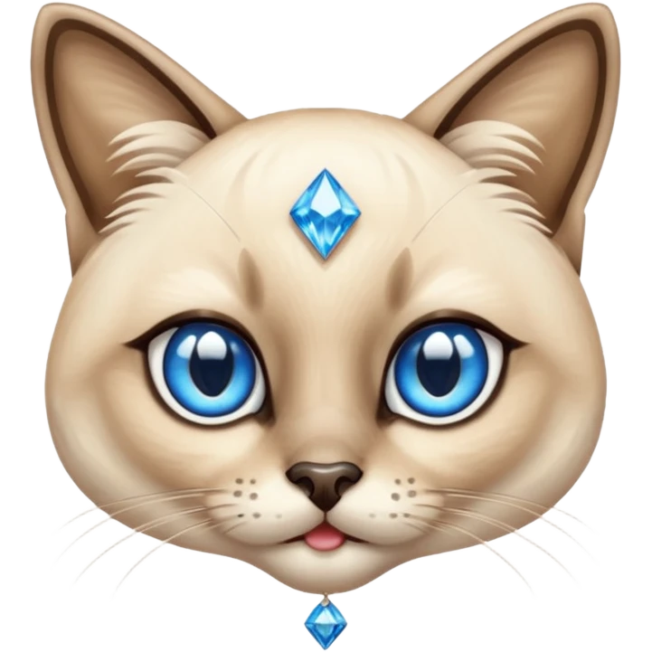 Siamese cat with diamonds emoji