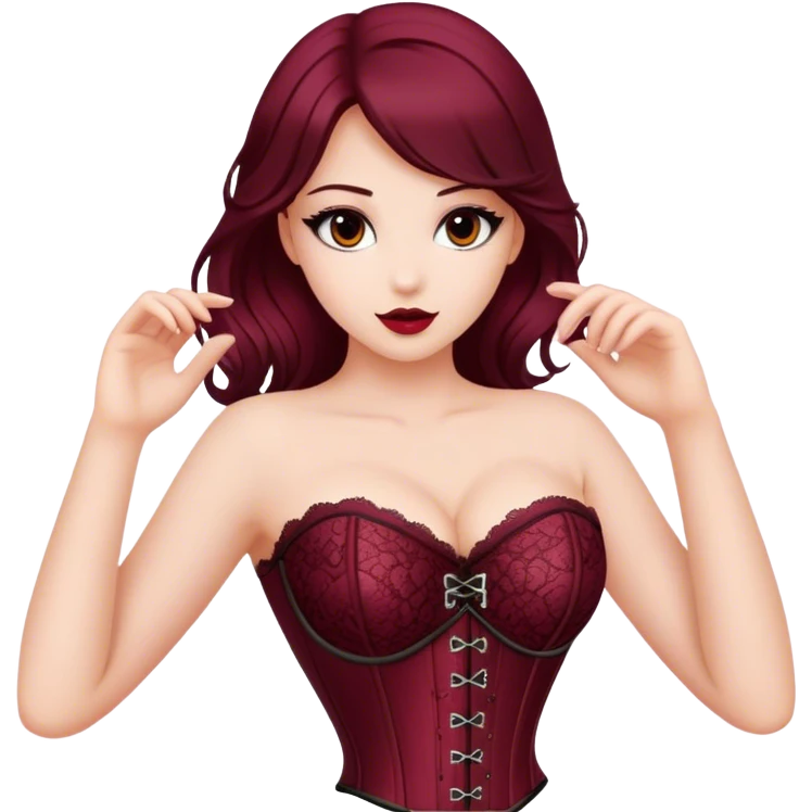 Burgundy Lace Corset emoji