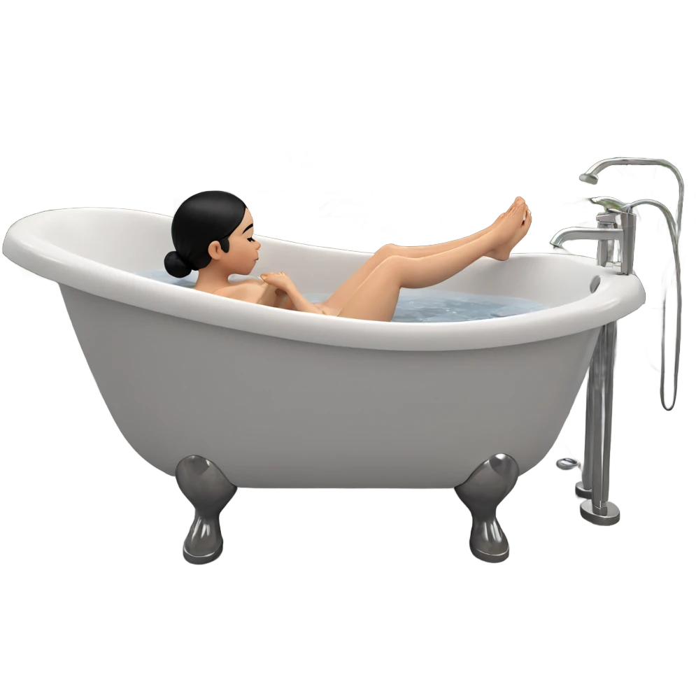 serene bath moment with nature emoji