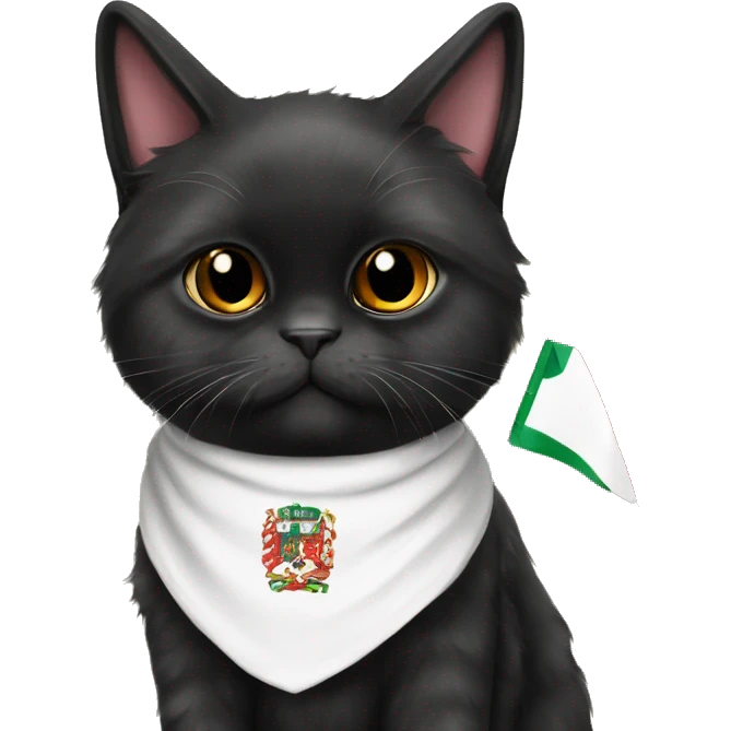 Black persian cat cute bunny ears portuguese flag  emoji