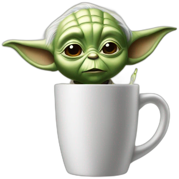 Yoda drink a cup of tee emoji