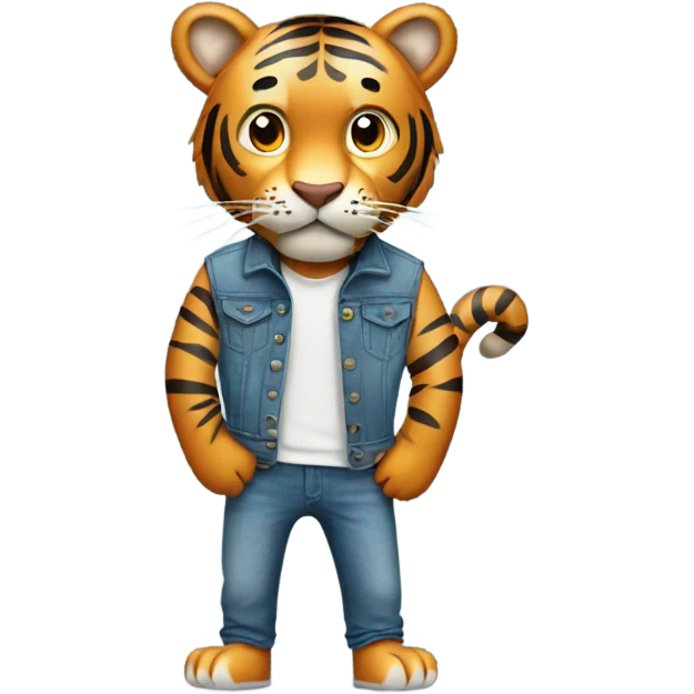 Tiger wearing jeans emoji