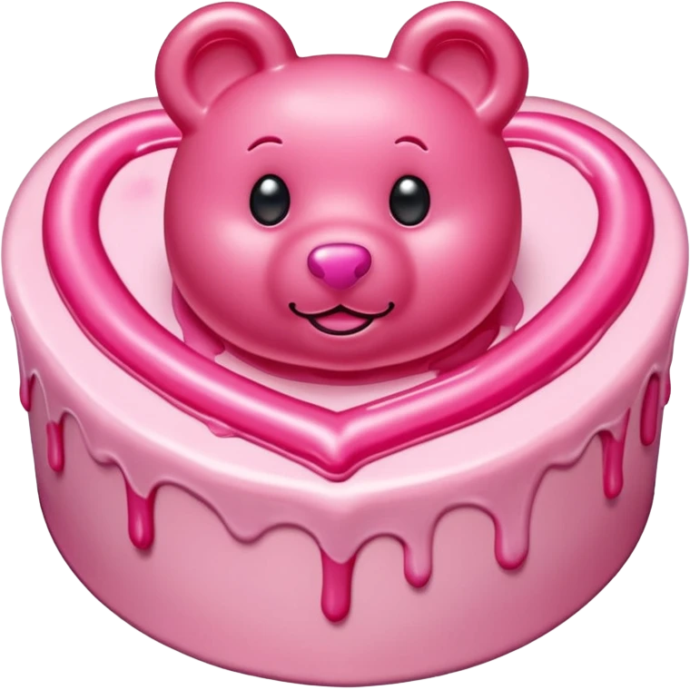 transparent pink gummy bear heart pink  cake  emoji
