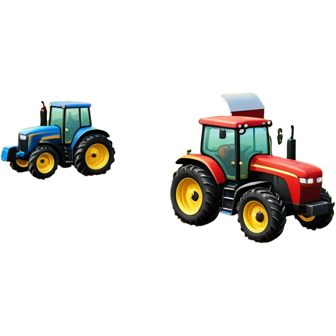 An icon showing tractors in a colorful rural landscape, inspired by Farming Simulator 22. The design features vibrant fields, barns, and crops under a bright sky, with tractors working the land. The peaceful and immersive farming environment is highlighted with a transparent background emoji
