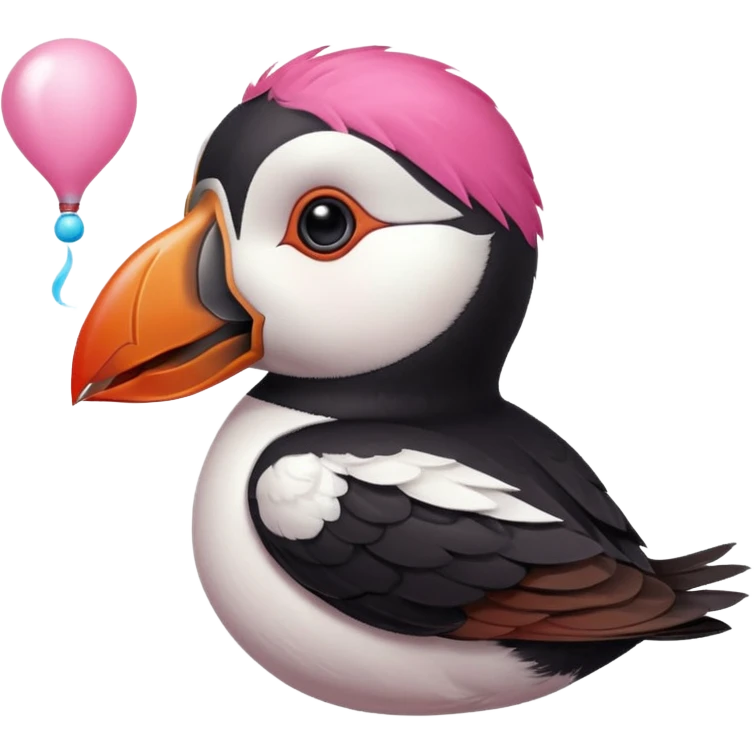 pink puffin blowing hot air from beak emoji