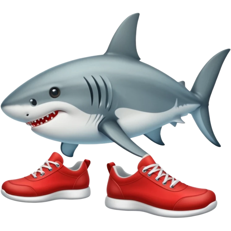 Tiburón con zapatos rojos emoji