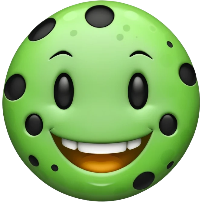 Smiley face regular but have green and black spots and cavities  emoji