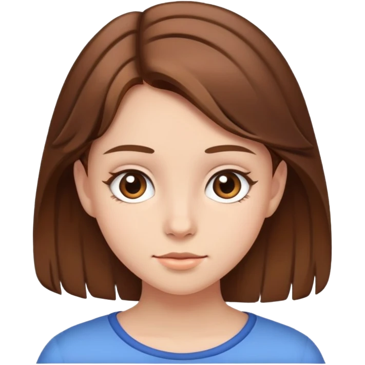 Teenager girl with brown hair emoji