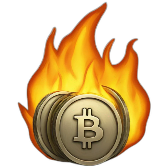 Burning BTC coin emoji