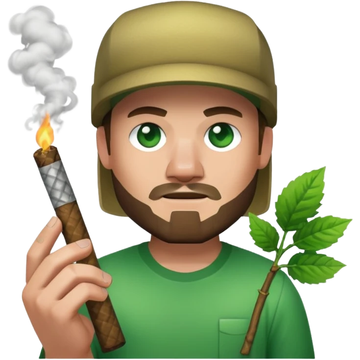 minecraft steve character holding and smoking a blunt emoji