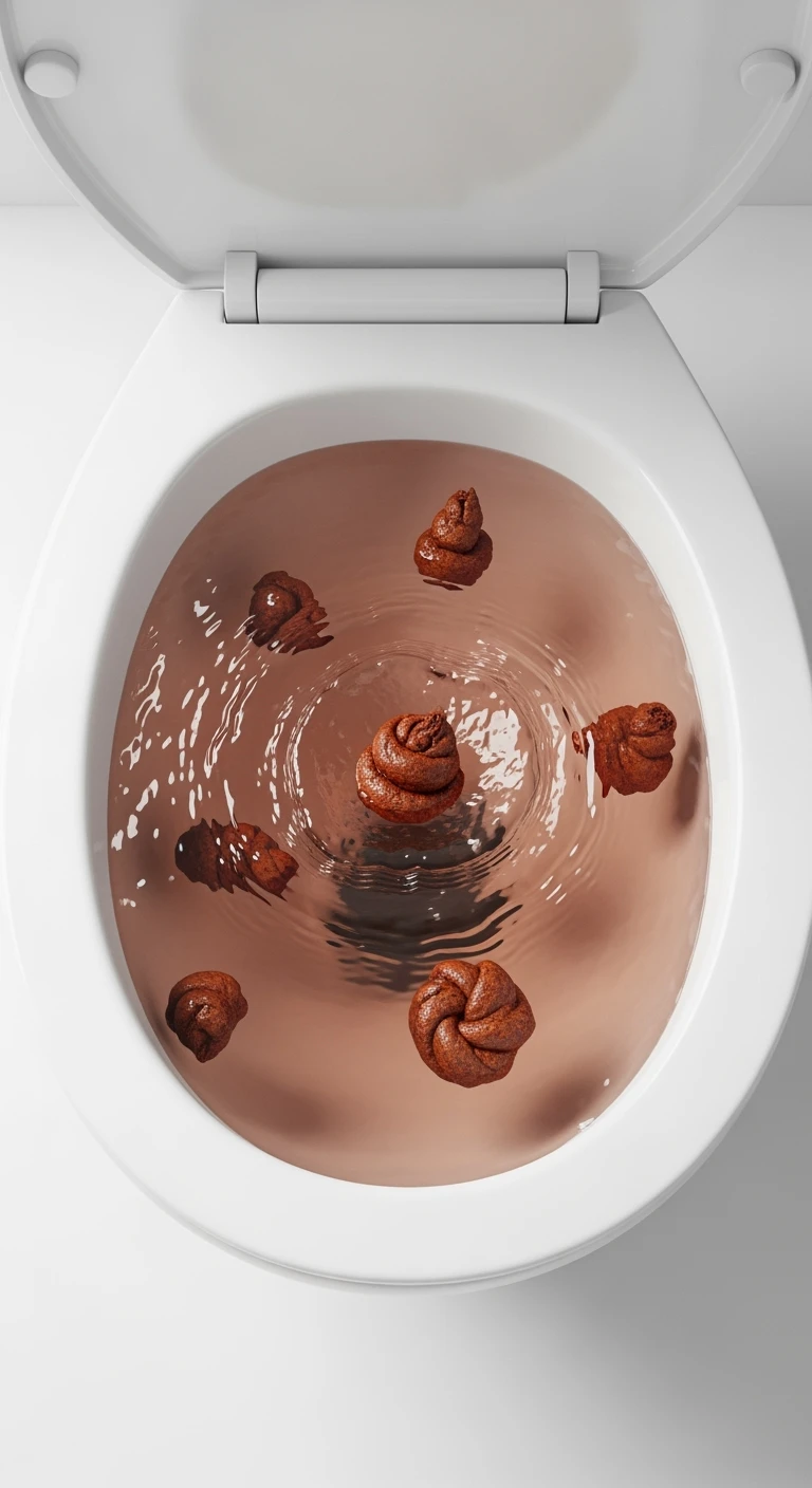 WC CON ALL'INTERNO DELLE FECI DI ANIMALE CHE GALLEGGIANO NELL'ACQUA, REALISTICHE
IPERREALISTICO 4K, SFONDO BIANCO emoji
