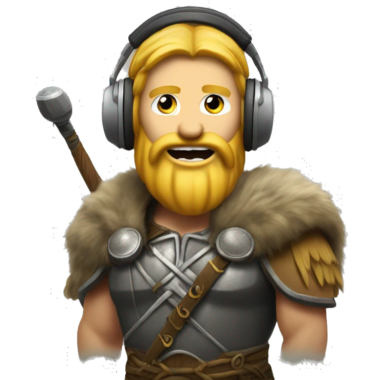 wikinger with headset on and microphone emoji
