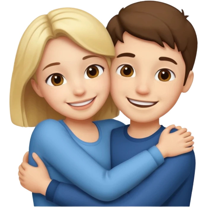 girl and boy hugging  emoji