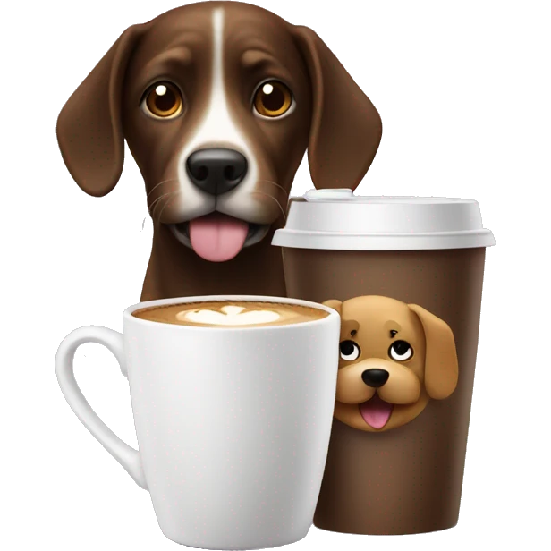 Coffee with a dog  emoji