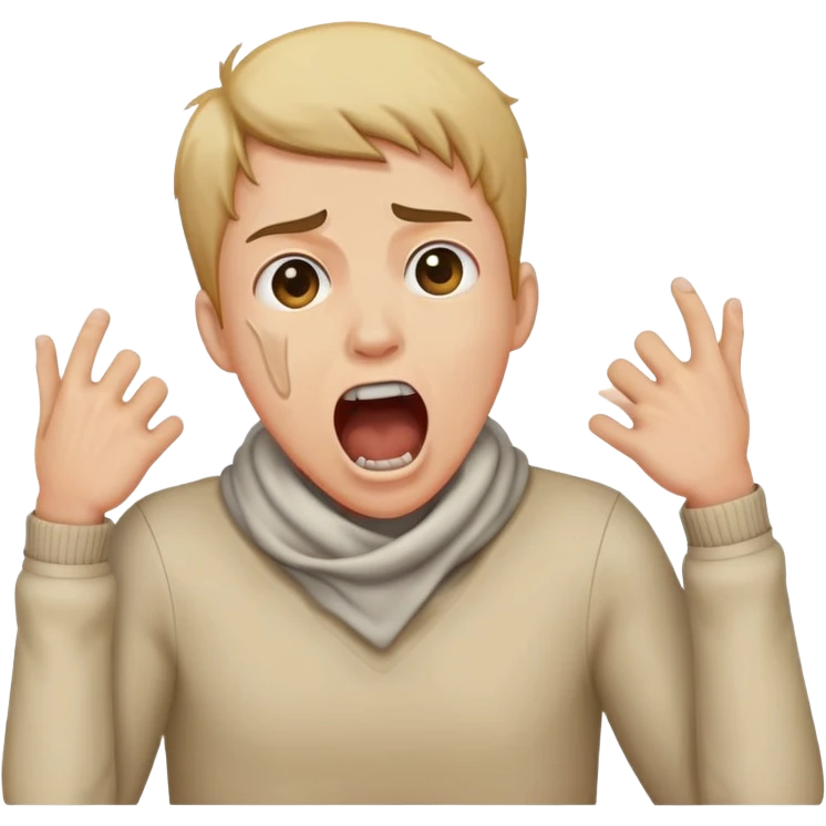person holding their neck screaming emoji
