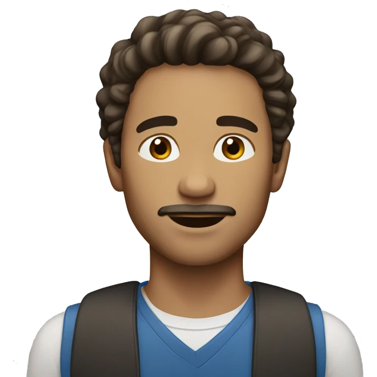 Man with chin hair and brown hair and light skin  emoji
