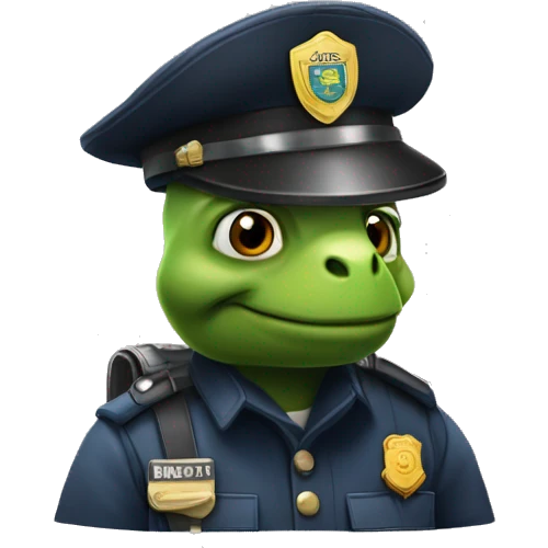 une tortue habillée en policier emoji