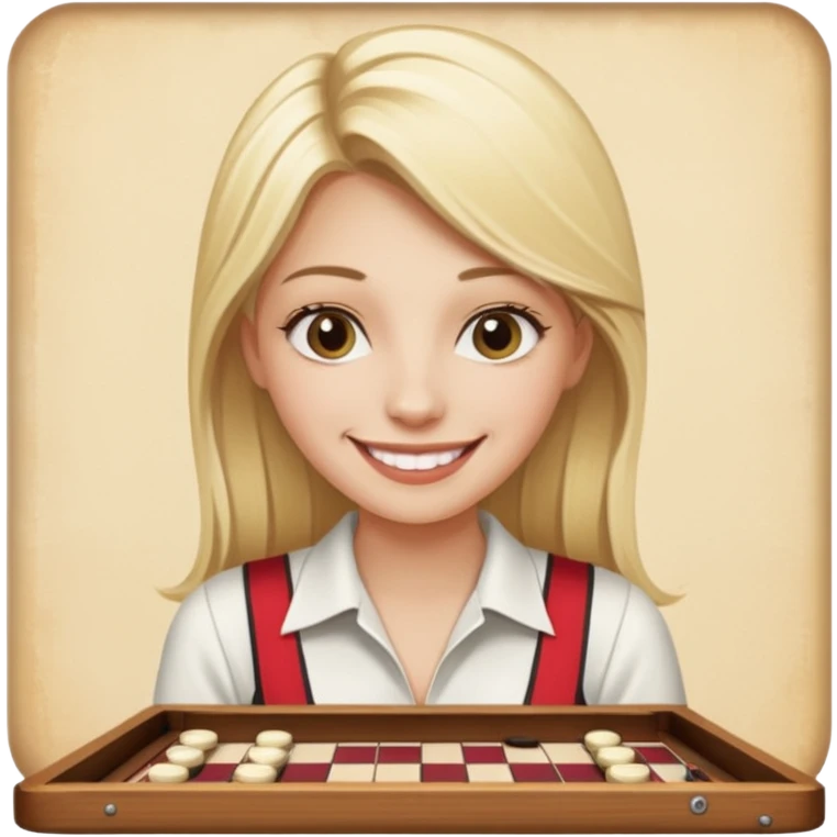 Blonde girl backgammon winner emoji