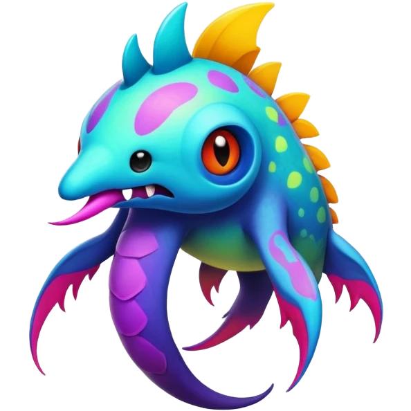 colorful vibrant Fakémon-creature with random markings emoji