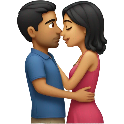 Latino man kissing his latina girl emoji