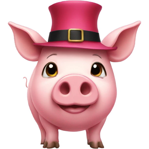 Piggy with 22 hat on emoji
