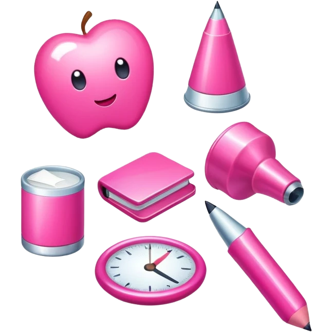 Cute pink study objects  emoji