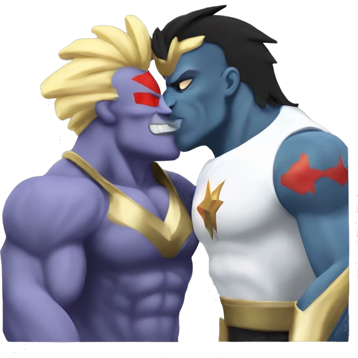 Machamp kissing Johnny Bravo emoji