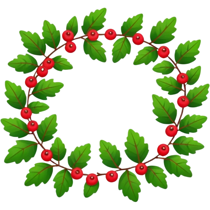 Holiday garland laying in a flat horizontal line emoji