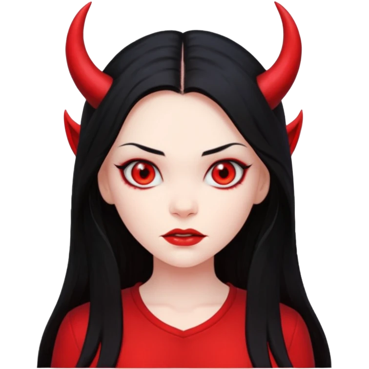 long hair devil girl with shirt emoji