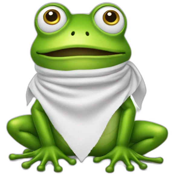 Emojis of a frog died with white cloth over it emoji