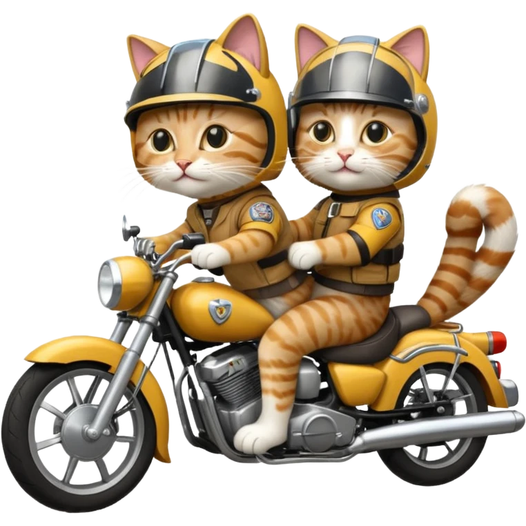 cats riding motorcycle emoji
