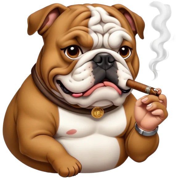 Bulldog smoking a cigar  emoji