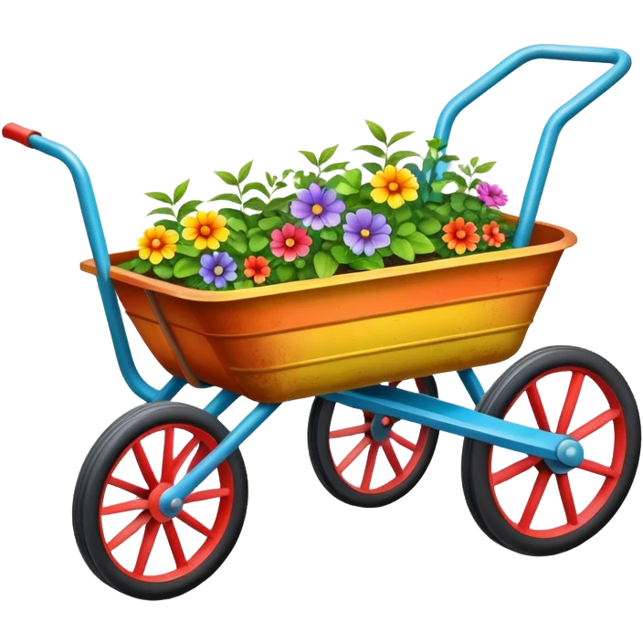 colorful wheelbarrow garden cart emoji