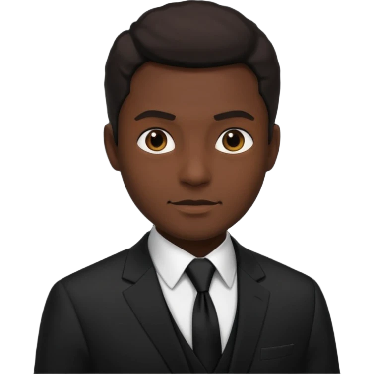 Чёрный деловой костюм на чёрном фоне emoji