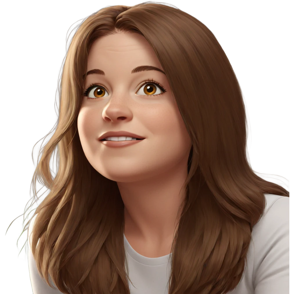 brown haired girl portrait emoji